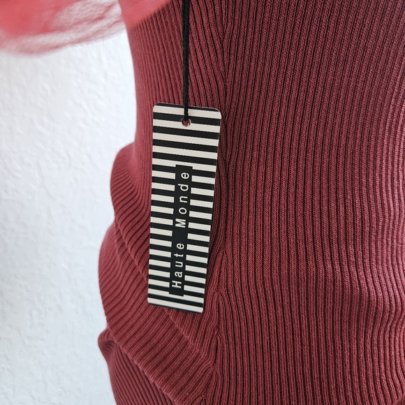 NWT Haute Monde Form Fitting Ribbed Cocktail Dress. Rose Barbiecore Sz S/M/L - Picture 7 of 15